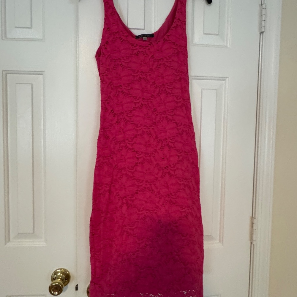 NWT Neiman Marcus Velvet Magenta Cocktail Dress - Picture 3 of 5